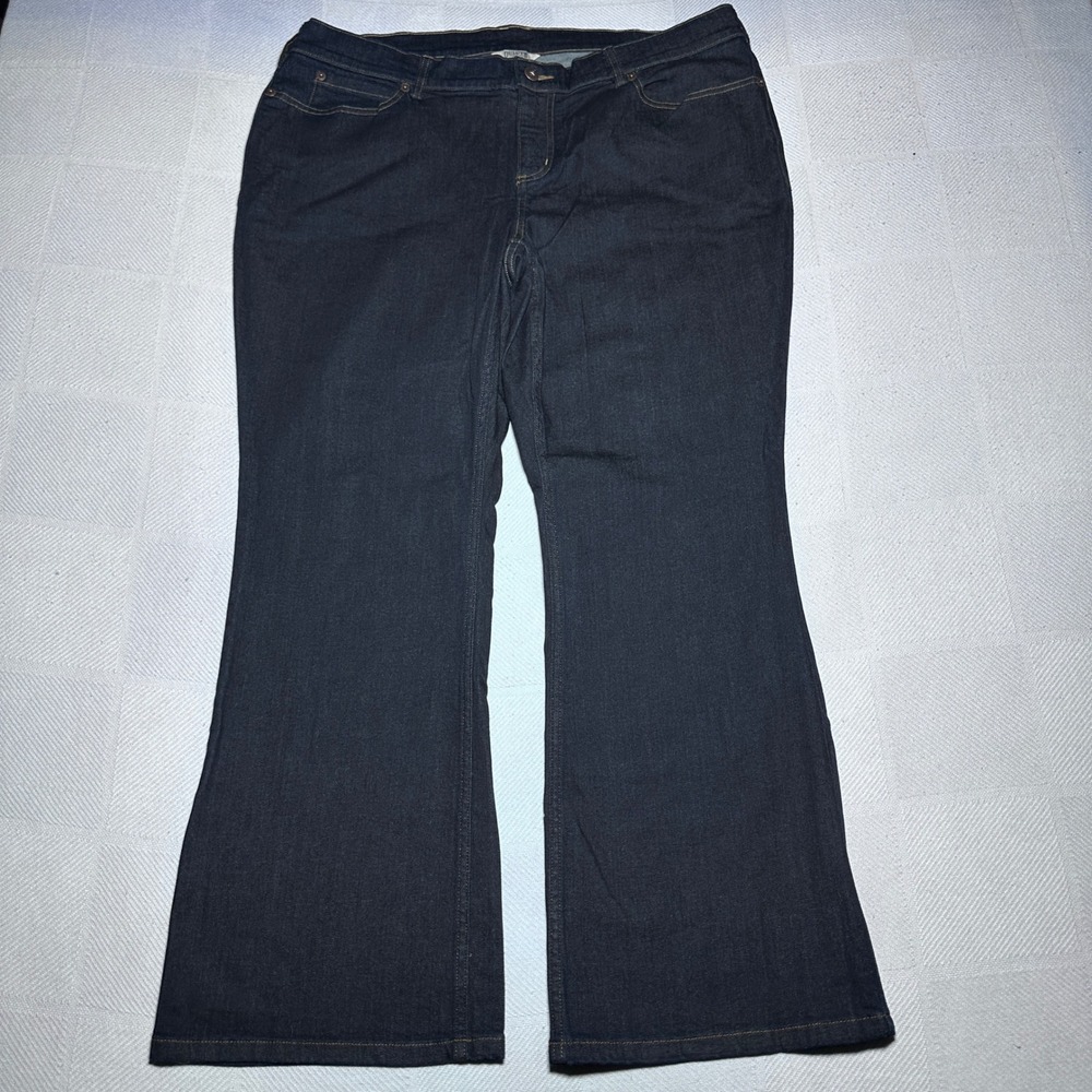 Duluth Trading Daily Denim Bootcut Jeans Womens 18Wx29 Stretch Dark‎ Wash Indigo